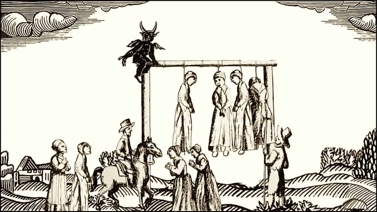 Illustration depicting the witch hangings of Manningtree